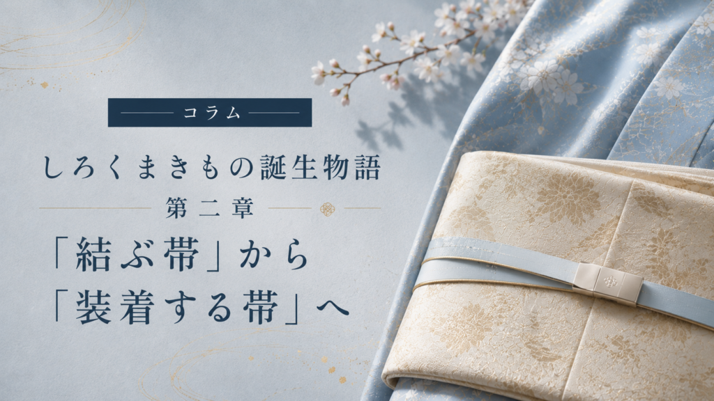 しろくまきもの誕生物語　第二章｜「結ぶ帯」から「装着する帯」へ